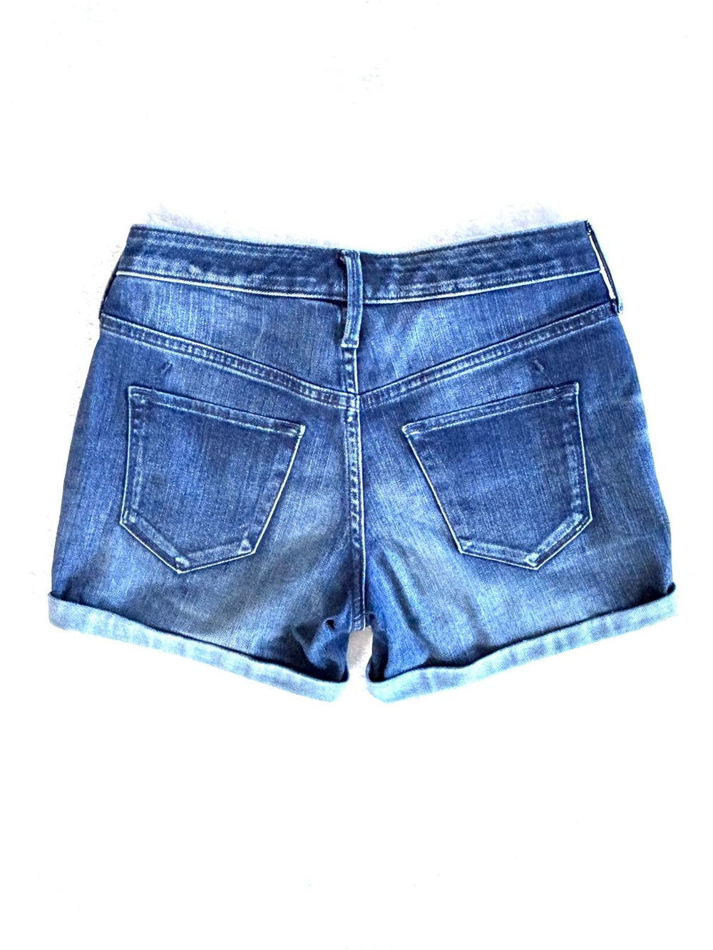 Mossimo Denim Jean Cuffed Shorts, Medium-Dark Blue, Size 00/24 - Picture 2 of 2